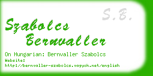 szabolcs bernvaller business card